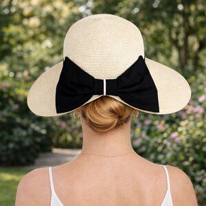 Royal Beige Straw Sun Hat Updo Notch VTG Nautical Style Beach Cruise Life Fashio